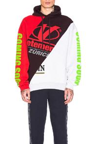 Vetements Cut-up Hoodie In Gray,purple