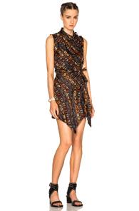 Isabel Marant Tabby Stole Twill Dress In Black,abstract