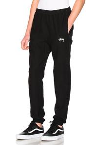 Stussy Stock Fleece Pant In Black