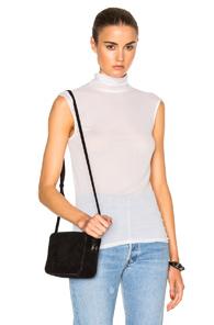 Enza Costa Sleeveless Turtleneck Tee In White