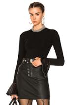 Alexander Wang Long Sleeve Crew Neck Pullover Sweater In Black