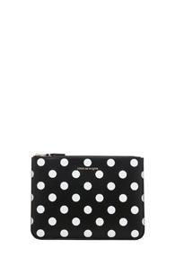 Comme Des Garcons Polka Dot Pouch In Black,geometric Print