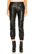 Nili Lotan Leather Cropped French Military Pant In Black