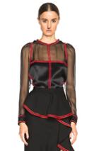 Givenchy Silk Satin & Chiffon Blouse In Black
