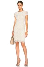 Burberry Prorsum Short Sleeve Lace Dress In White