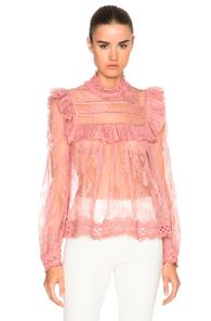 Zimmermann Mischief Lace Top In Pink