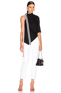 Monse Asymmetrical Halter Tee In Black