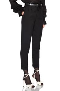 Saint Laurent Gabardine High Waisted Pants In Black