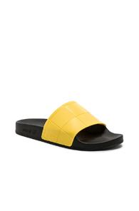 Adidas By Raf Simons Adilette Checkerboard In Yellow
