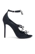 Balenciaga Suede Bow Sandals In Black