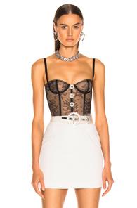 Alessandra Rich Lace Bustier In Black