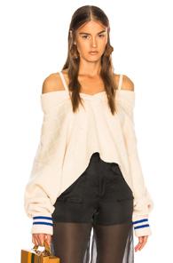 Maison Margiela Cold Shoulder Sweater In Neutral