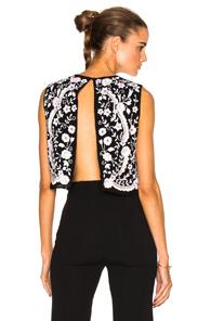 Needle & Thread Prairie Embroidered Top In Black,floral