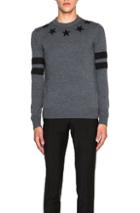 Givenchy Banded Star Neck Sweater In Gray