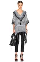 Dodo Bar Or Abla Poncho In Black,geometric Print