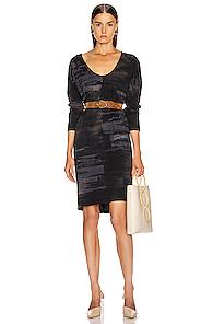 Raquel Allegra Raglan Dress In Black,ombre & Tie Dye