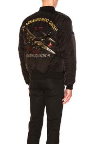 Schott Nylon Flight Satin Ma-1 In Black