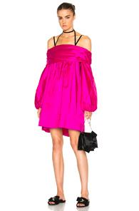 Isa Arfen Off Shoulder Puff Dress In Pink