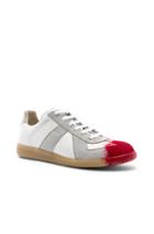 Maison Margiela Replica Low Top Sneakers In Gray,red,white