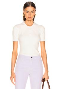 Joostricot Short Sleeve Rib Polo In White