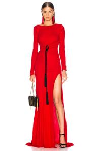 Dundas Open Back Viscose Jersey Gown In Red