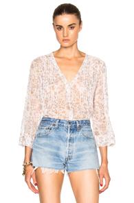Paige Denim Nora Top In Pink,floral