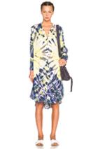 Raquel Allegra Shirt Dress In Purple,yellow,ombre & Tie Dye