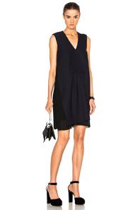 Carven Sleeveless V-neck Dress In Blue