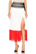 Oscar De La Renta Pleated Skirt In Orange,white