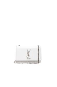 Saint Laurent Small Tonal Monogramme Kate Chain Bag In White
