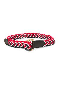 Thom Browne Nantucket Braided Rope D Ring Belt In Red,white,blue,stripes