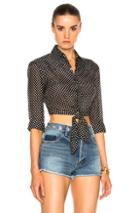 Saint Laurent Tied Western Shirt In Abstract,black