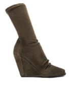 Rick Owens Stretch Wedge Open Toe Boots In Green