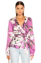 Patbo Orchid Print Wrap Top In Floral,purple