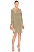 3.1 Phillip Lim Layered Long Sleeve Dress In Green