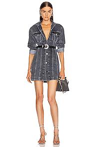 Helmut Lang Femme Mini Dress In Blue,denim Dark