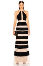 Patbo Pearl & Velvet Gown In Black,neutral