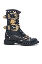 Fausto Puglisi Embellished Leather Boots In Black