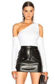Amiri Off Shoulder Knit Top In White