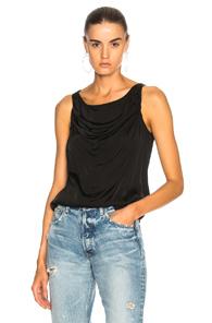 Raquel Allegra Drape Tank In Black