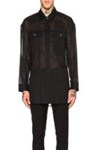 Ann Demeulemeester Sheer Double Pocket Shirt In Black