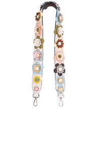 Fendi Flower Embellished Bag Strap In Floral,white