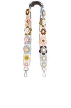 Fendi Flower Embellished Bag Strap In Floral,white