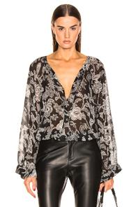Nili Lotan Acadia Blouse In Black,paisley