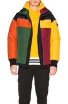 Aime Leon Dore X Woolworth Color Blocked Down Jacket In Green,red,orange,yellow