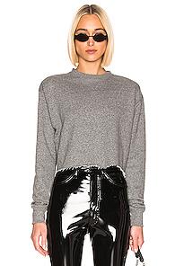 John Elliott Snyder Cropped Crew Sweatshirt In Gray