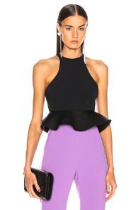 David Koma Peplum Top In Black