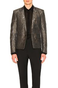 Saint Laurent Tapestry Jacquard Jacket In Black