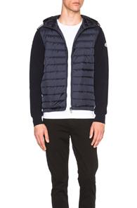 Moncler Cardigan Hoodie In Blue
