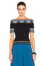 Peter Pilotto Day Knit Off Shoulder Top In Black,abstract